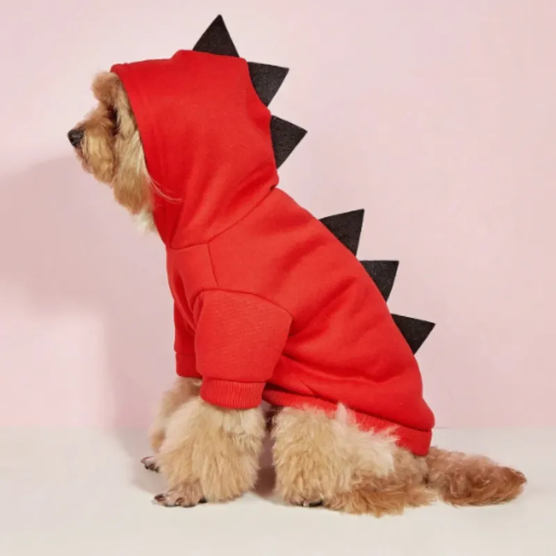 Dog Dinosaur Hoodie Pet Halloween Costume with Spikes - Product showcase