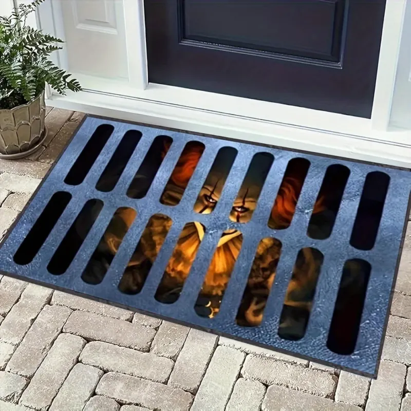 Halloween Clown Doormat 3D Sewer Grate Design - Product showcase