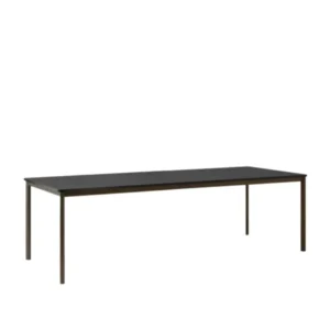 Drip Tisch, schwarze Laminat Tischplatte, 3 m, schwarzes Aluminiumgestell von &Tradition