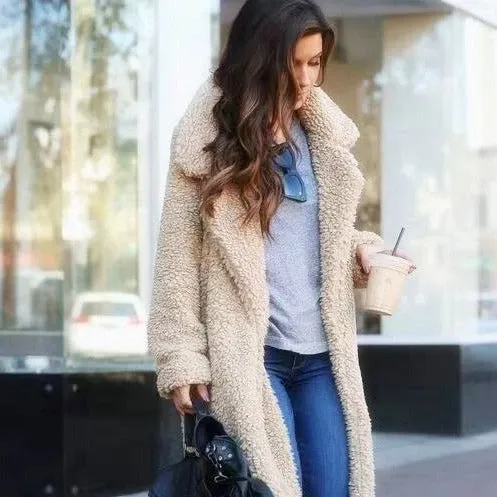 Teddy Winter Coat Oversized Plush Full Length - Product showcase