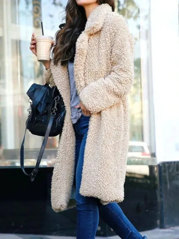Teddy Winter Coat Oversized Plush Full Length - Detailed view
