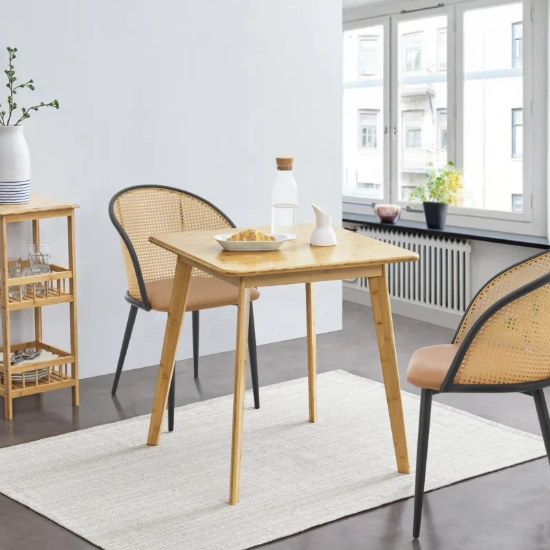 Esstisch Närpes für 2 Personen Bambus 75x70x70 cm [en.casa] - premiumXL