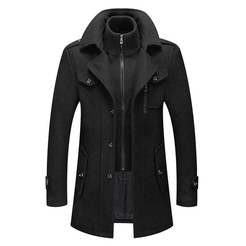 Classic Winter Coat Double-Layer Wool Blend Design - Product showcase