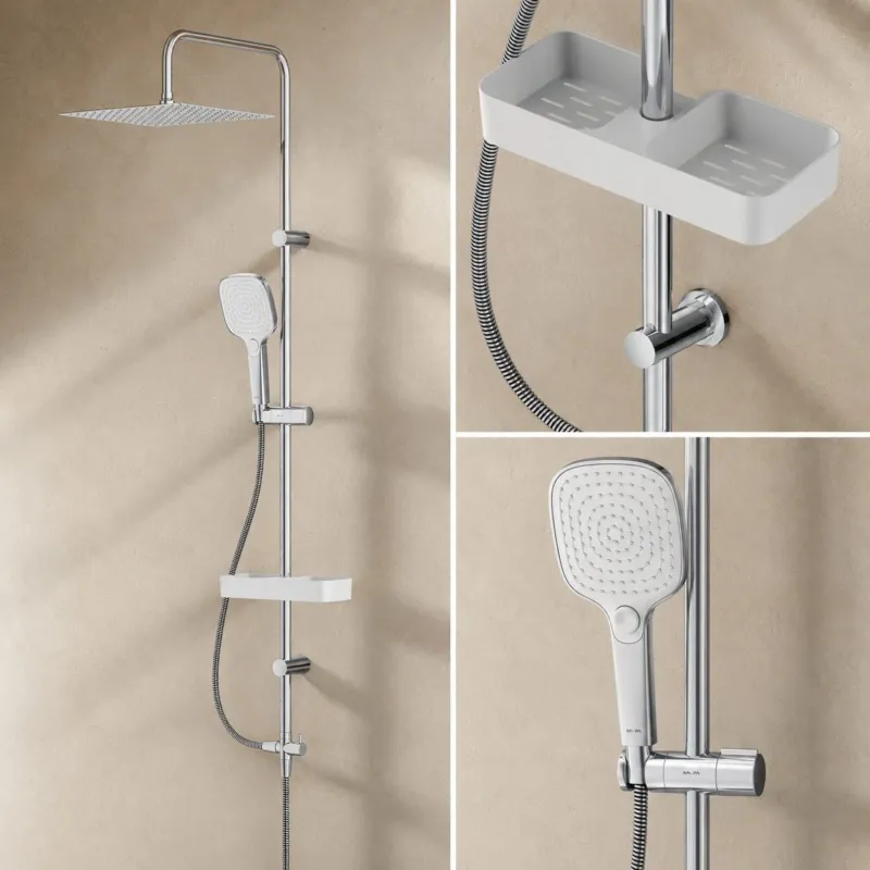 Duschsystem Play mit Regendusche und Duschablage – F078X203