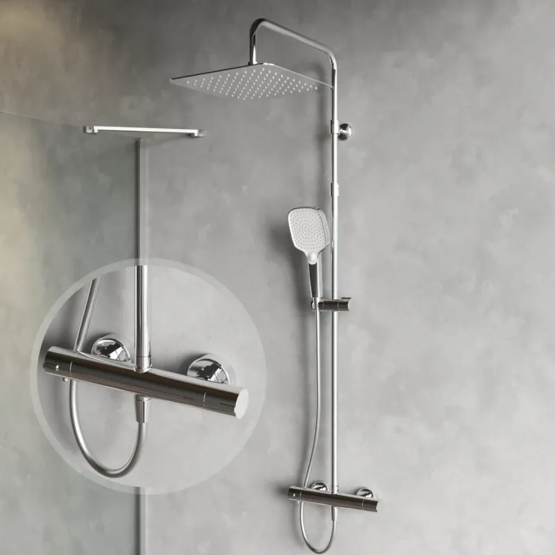 Duschsystem Play mit Thermostat und Regendusche – F078X400