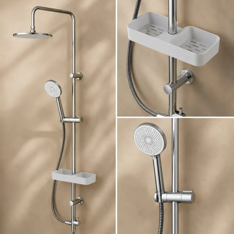 Duschsystem Play mit Regendusche und Duschablage – F078Y203