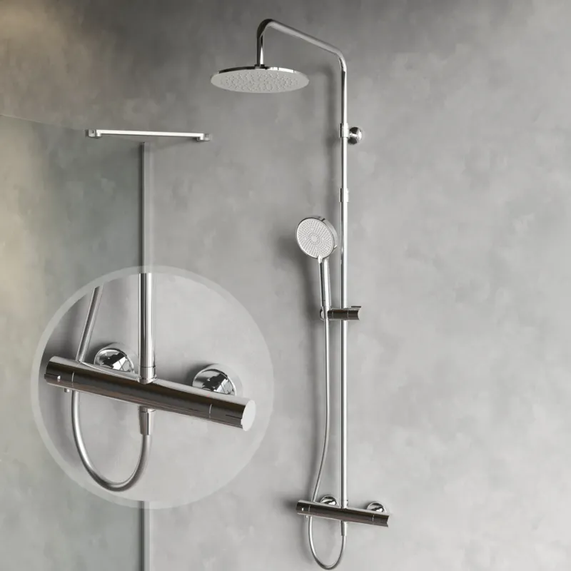 Duschsystem Play mit Thermostat und Regendusche – F078Y400