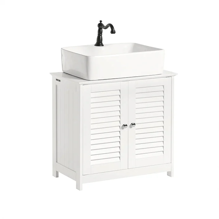 SoBuy | Waschbeckenunterschrank | Badezimmerunterschrank Weiß | FRG237-W