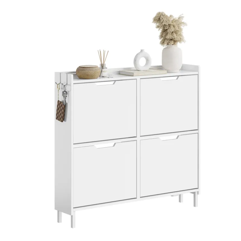 SoBuy | SoBuy Schuhschrank Schmal Hängend mit Sensorlicht und 19 cm Tiefe | Weiß | FSR100-E-W