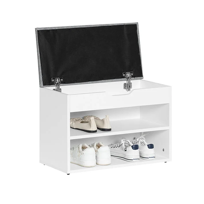 SoBuy | Schuhbank mit Sitzfläche | Schuhregal | Schuhschrank Hellgrau | FSR25-HG