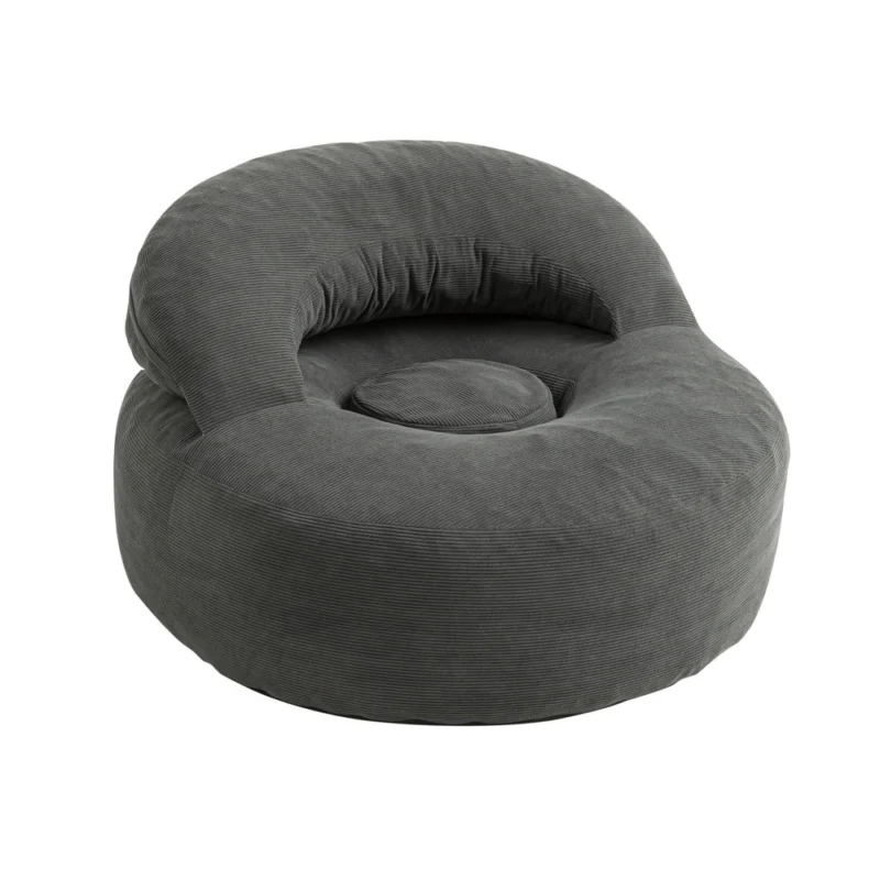 SoBuy | Sofa | Sessel mit Hocker | Dark Gray | 110×125×65 cm | FST100-DG
