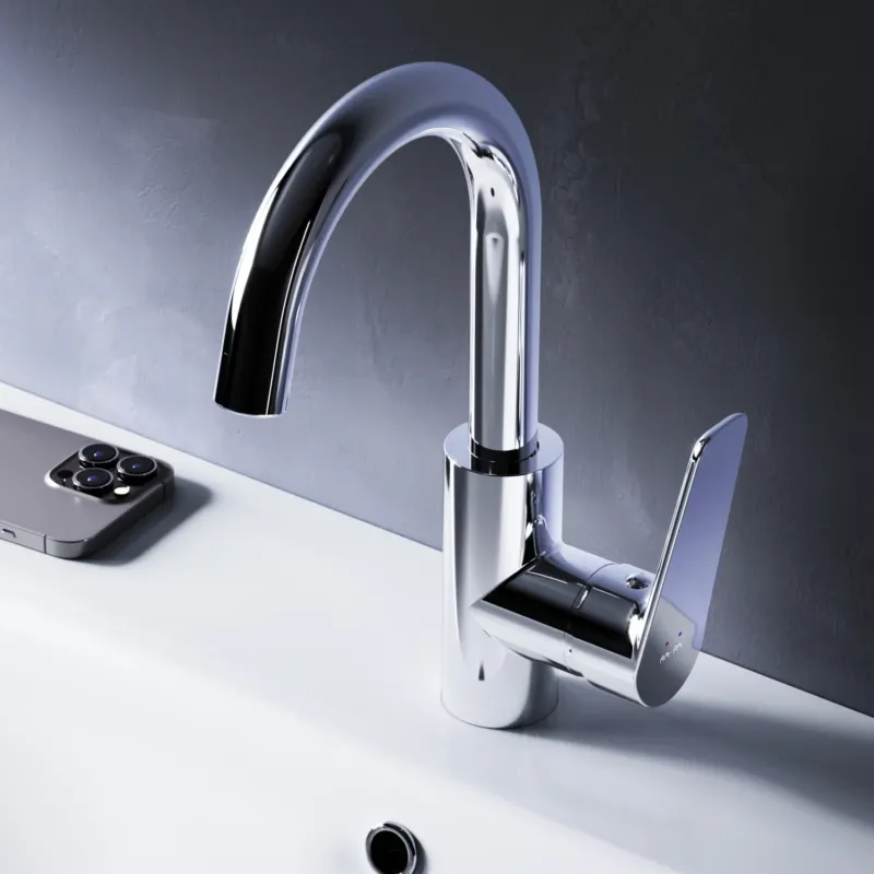 FTA02700 Bad Armatur Hit Waschtischarmatur mit drehbarem Auslauf Wasserhahn ampm-store.de