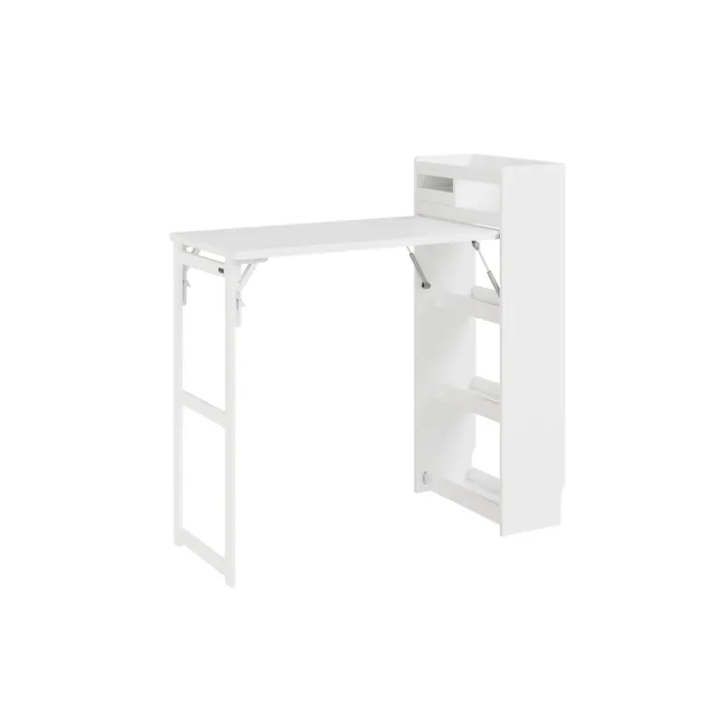 SoBuy | Bartisch | Freistehende Kücheninsel Weiß klappbar | Weiß | 65,3×199,5×120 cm | FWT115-W