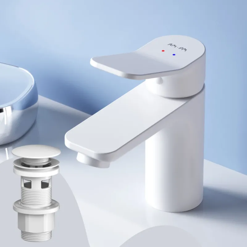 Waschtischarmatur X-Joy mit Klick-Ablaufgarnitur, Weiß – FXA82133