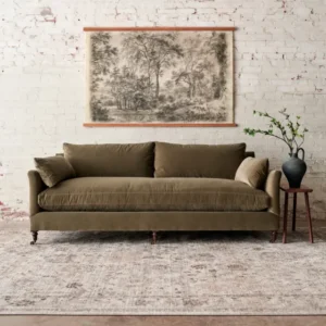 Alfie 87" Bench Sofa with Brass Casters