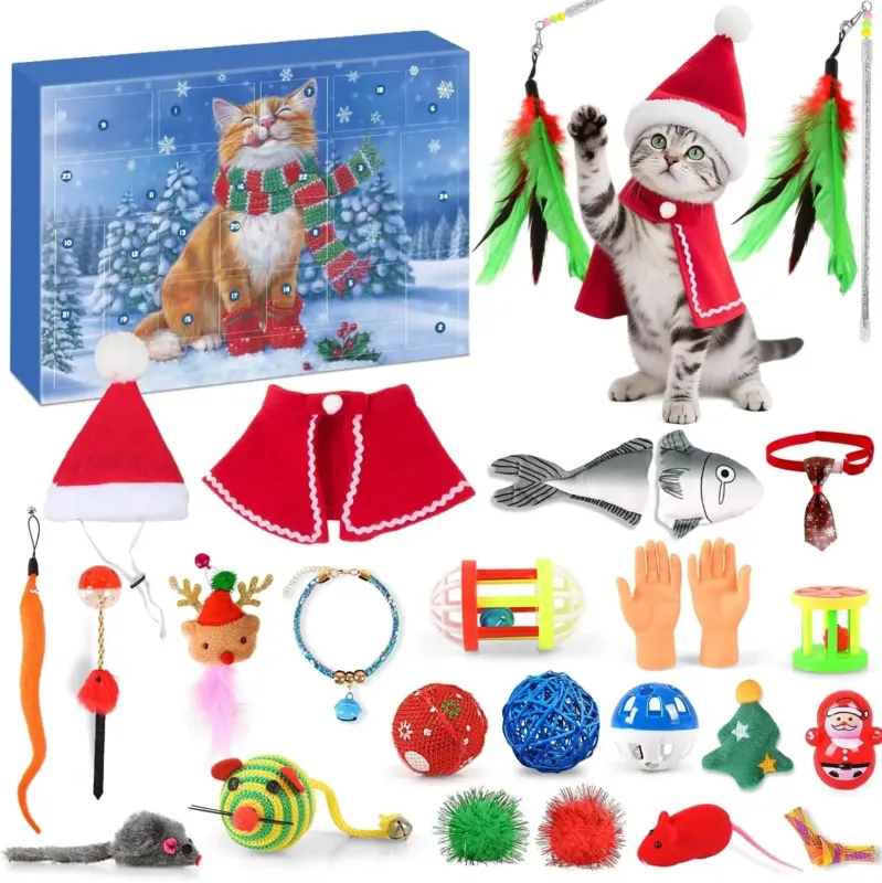 Cat Advent Calendar 24-Day Interactive Toy Collection - Product showcase