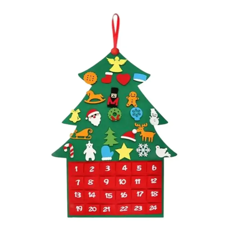 Christmas Advent Calendar Felt Tree With 24 Pockets - Product showcase