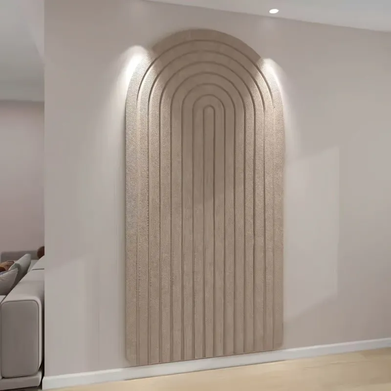 Curved Felt Pinboard Modern Arch Stripe Design Wall Organizer - Product showcase