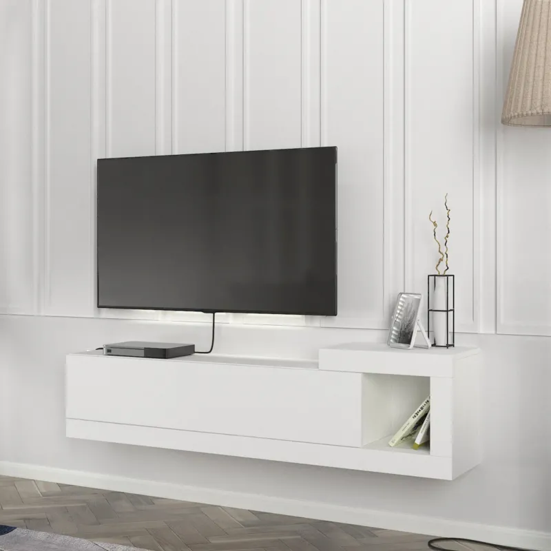 Fernsehschrank Luhanka 150x29,5x38,5cm Eiche in verschiedenen Farben [en.casa] - premiumXL