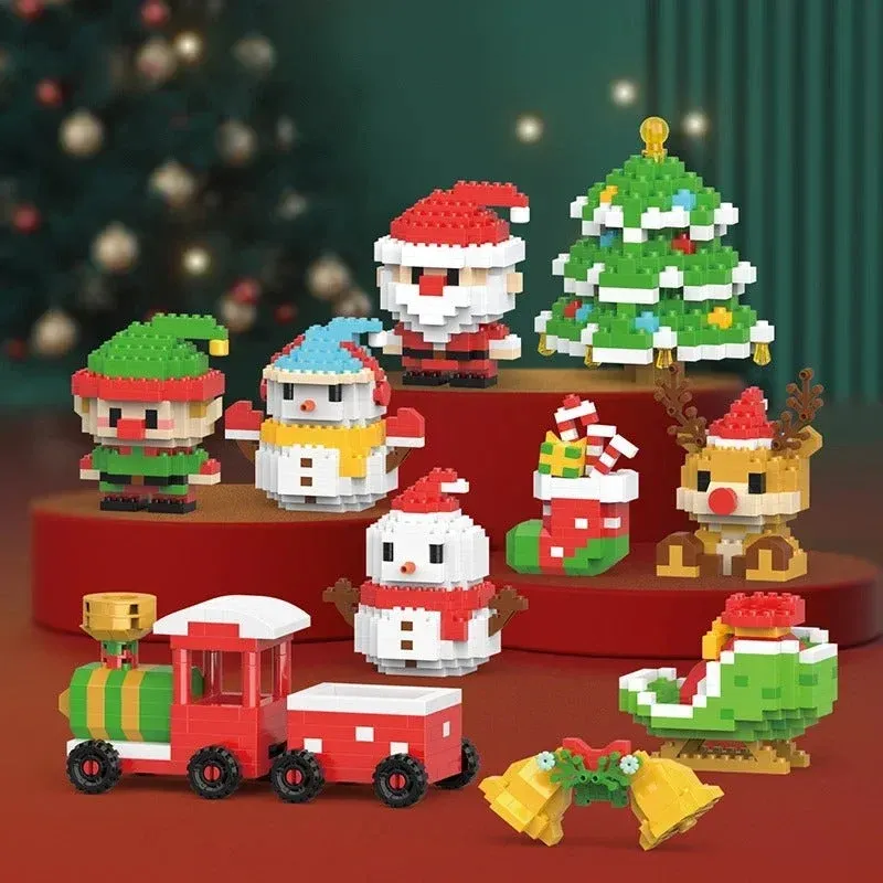 Christmas Building Blocks Set Mini Santa Claus Construction Toy - Product example