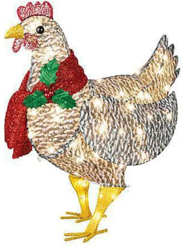 Christmas Chicken Garden Lights Solar LED Outdoor Decoration - Detailed view