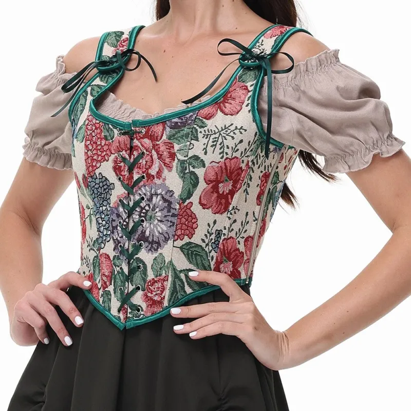 Vintage Floral Corset Renaissance U-Back Design - Product example
