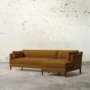 Francis Right Facing Sectional with Brass Casters