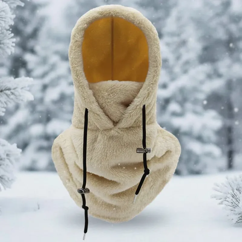 Thermal Winter Balaclava Fleece Lined Hood with Drawstrings - Product showcase