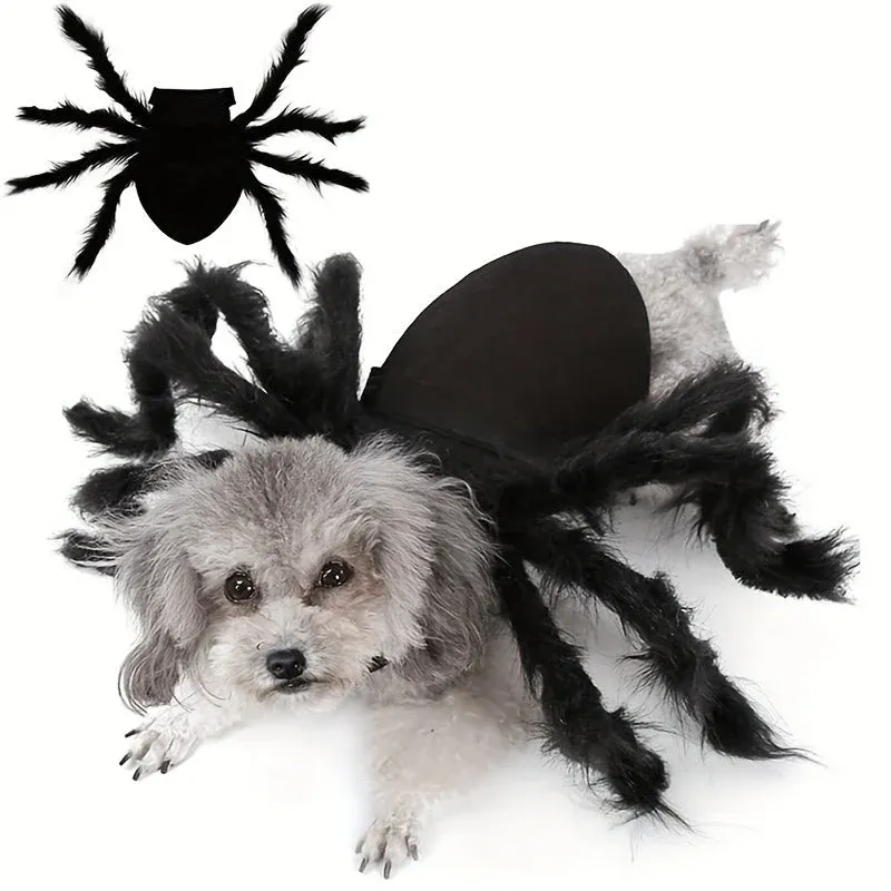 Dog Halloween Spider Costume Plush Black Leg Design - Product showcase