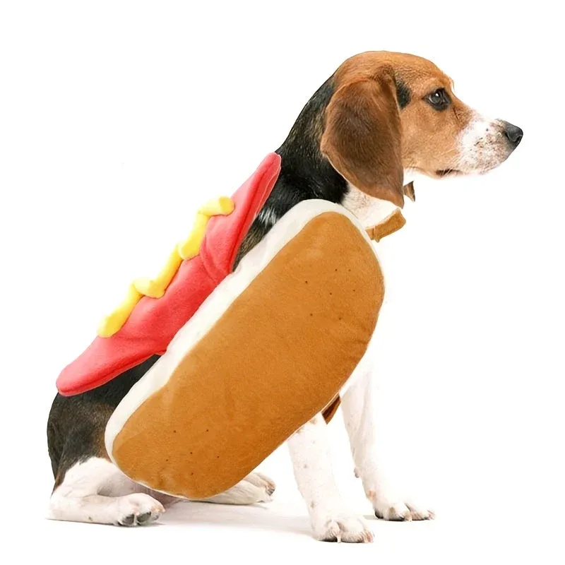 Dog Halloween Costume Plush Hot Dog Design - Product showcase
