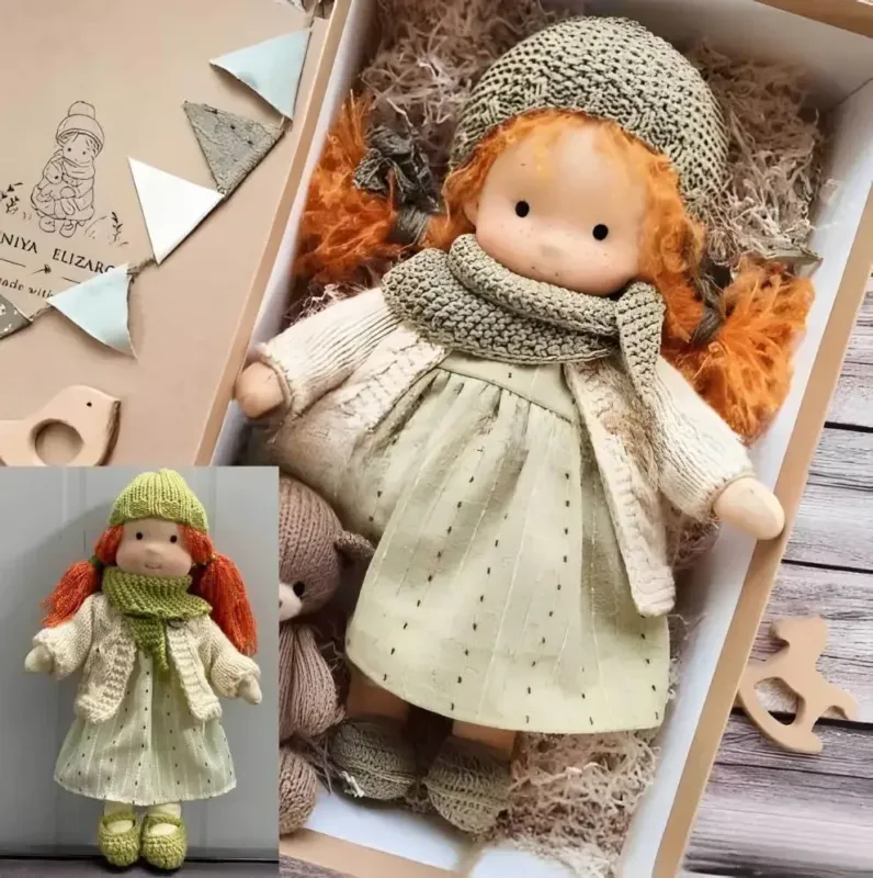 Waldorf Plush Doll Handcrafted Cotton Toy With Aviation Theme - Product detail 4