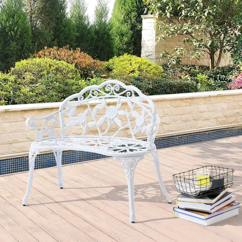 Gartenbank Monfalcone Gusseisen im Antik-Design [casa.pro] – Bild 4