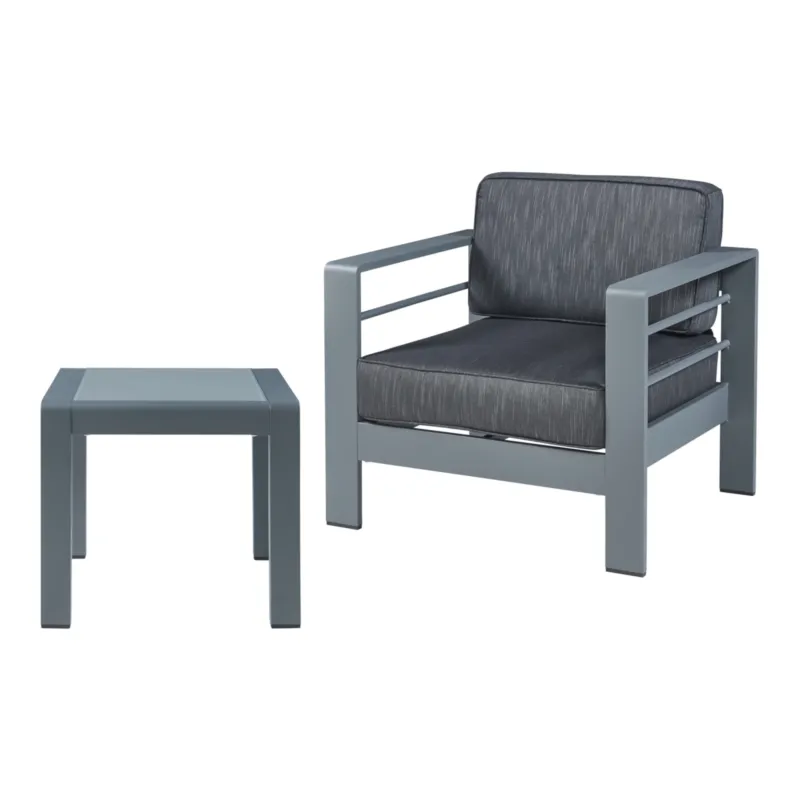 Outdoor-Sessel mit Tisch Avise Aluminium [casa.pro]