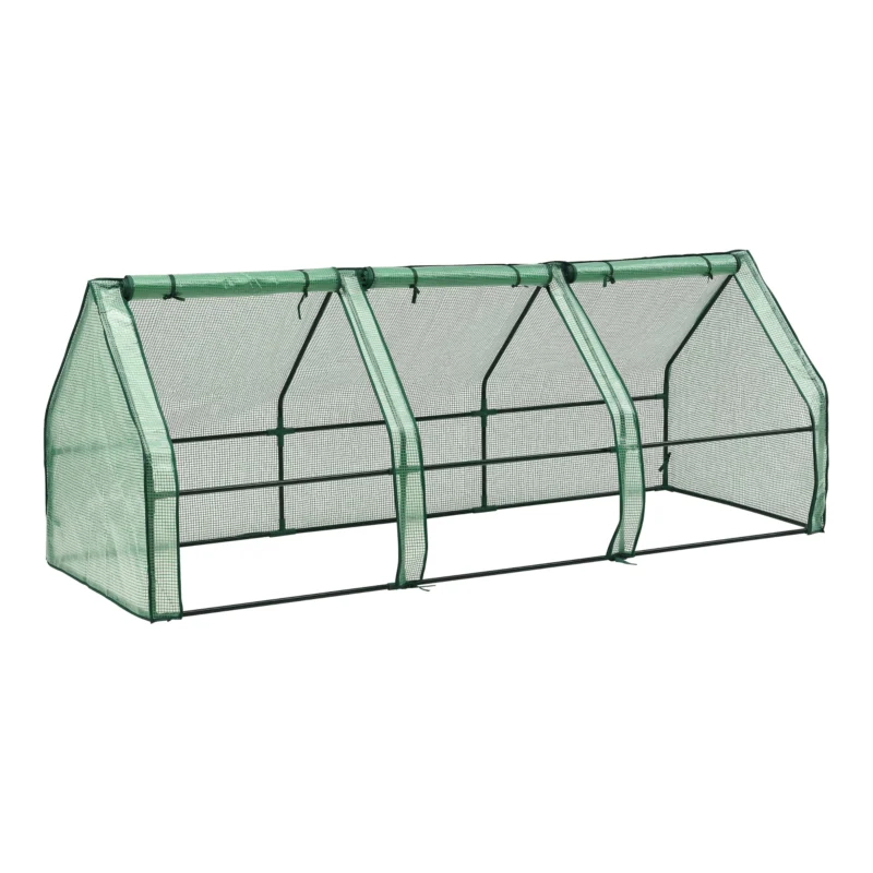 Mini Gewächshaus Höflein 240x90x90cm Gitternetz Grün [en.casa] - premiumXL