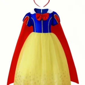 Princess Costume Dress Royal Blue Tulle Ball Gown With Cape - Product showcase