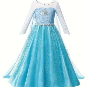 Girls Winter Princess Dress Crystal Snowflake Design - Product showcase