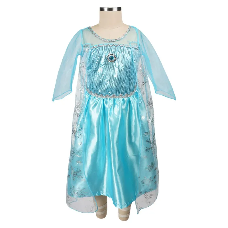 Girls Princess Dress Sequined Satin Maxi Costume - Product showcase
