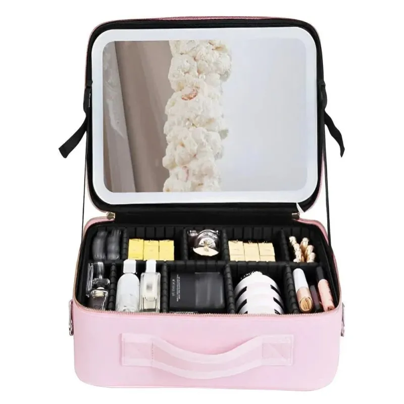 Portable Makeup Case LED Mirror and Organized Storage - Product detail 4
