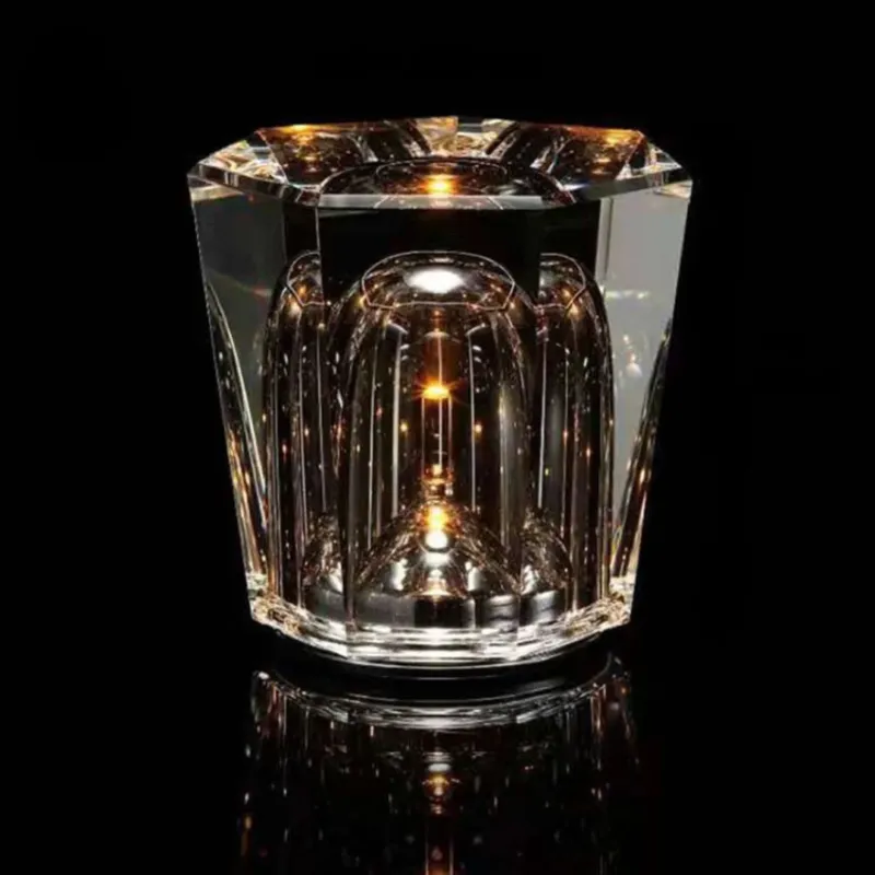 Crystal LED Table Lamp Wireless Rechargeable Warm Light - Product showcase