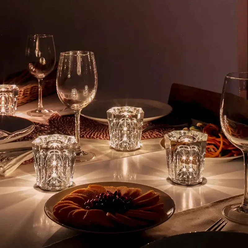 Crystal LED Table Lamp Wireless Rechargeable Warm Light - Product detail 4