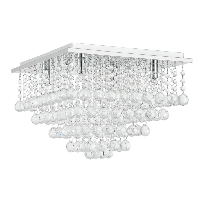 Kristall Deckenleuchte [38x38cm] Deckenlampe Lüster Zimmerlampe Chrom [lux.pro] - premiumXL