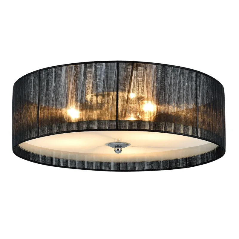 Deckenleuchte Helena 3x E27 Ø40x12 cm Organza Schwarz/Weiß lux.pro - premiumXL