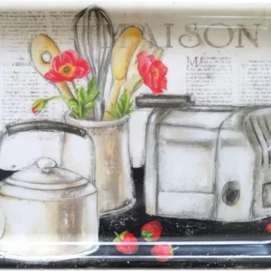 Rechteckiges Melamintablett 31x23 cm, Serviertablett aus Italien, Kunststofftablett klein Design: Landhaus