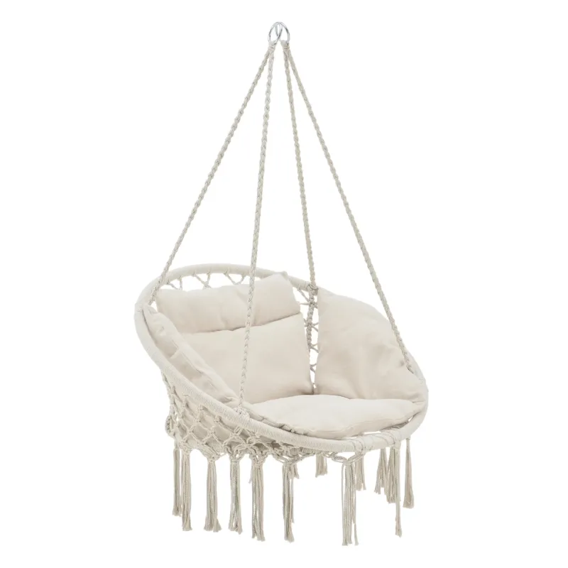 Hängesessel Kailua Max. 150 kg Indoor Outdoor mit Kissen casa.pro