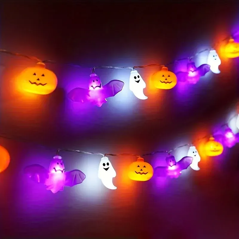 Halloween String Lights Pumpkin Ghost Bat LED Garland - Product showcase