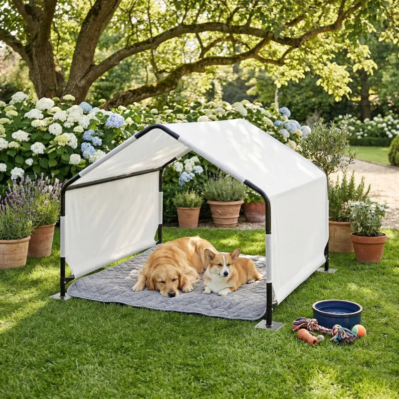 Outdoor Hundezelt Valevali 122x122x90 cm Schwarz/Weiß [en.casa]