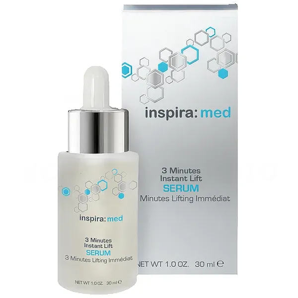 INSPIRA:COSMETICS inspira:med 3 Minutes Instant Lift Serum – 3-Minuten-Sofortglättung für straffe Haut, 30ml, Pipettenflasche und Umkarton