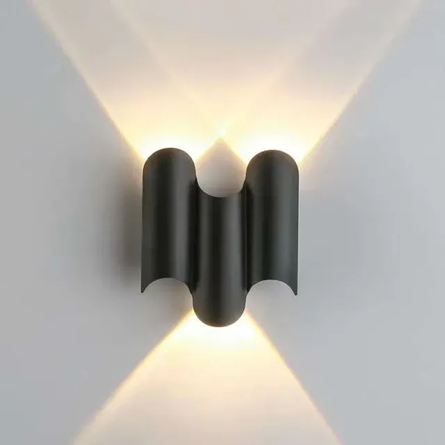 Modern LED Wall Lamp Curved Metal Dual Light Design - Product showcase