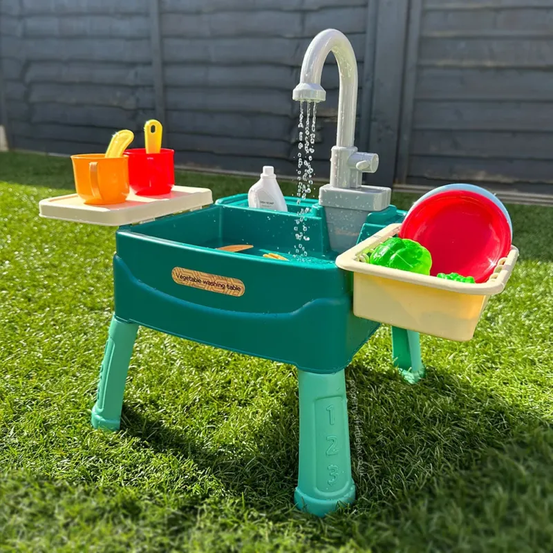 Kids Water Play Kitchen Interactive Sink With Working Tap - Product showcase