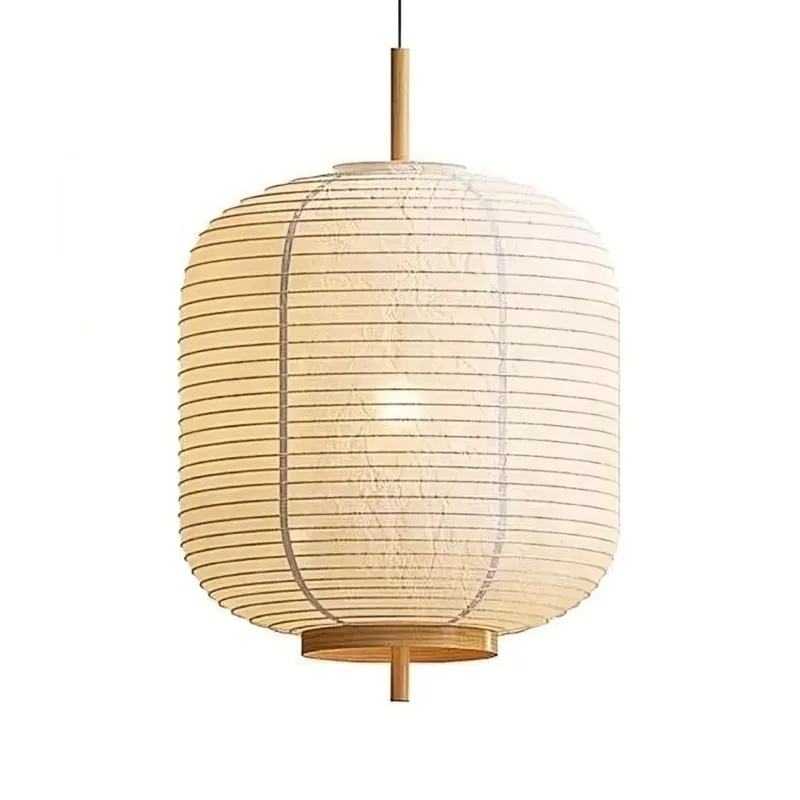 Japanese Rice Paper Pendant Light Traditional Bamboo Lantern Design - Product showcase